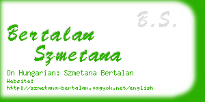 bertalan szmetana business card